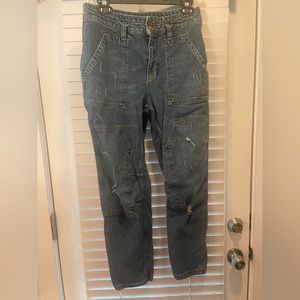 Pilcro Distressed Boyfriend Two Button Jeans